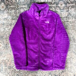 The North Face Laurel Jacket Girl's XL Purple Polyester Fuzzy Fleece Lined Youth